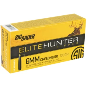 SIG Sauer Elite Hunter Tipped 6mm Creedmoor 100gr Ammo, 20 Rounds