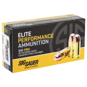 SIG Sauer Elite Ball .380 Auto 100gr FMJ Ammo, 50 Rounds