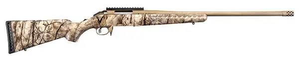 Ruger American Go Wild 243 Win Bolt-Action Rifle, 22" Threaded Barrel, Bronze Cerakote Finish, Go Wild Camo Stock, 3-Round