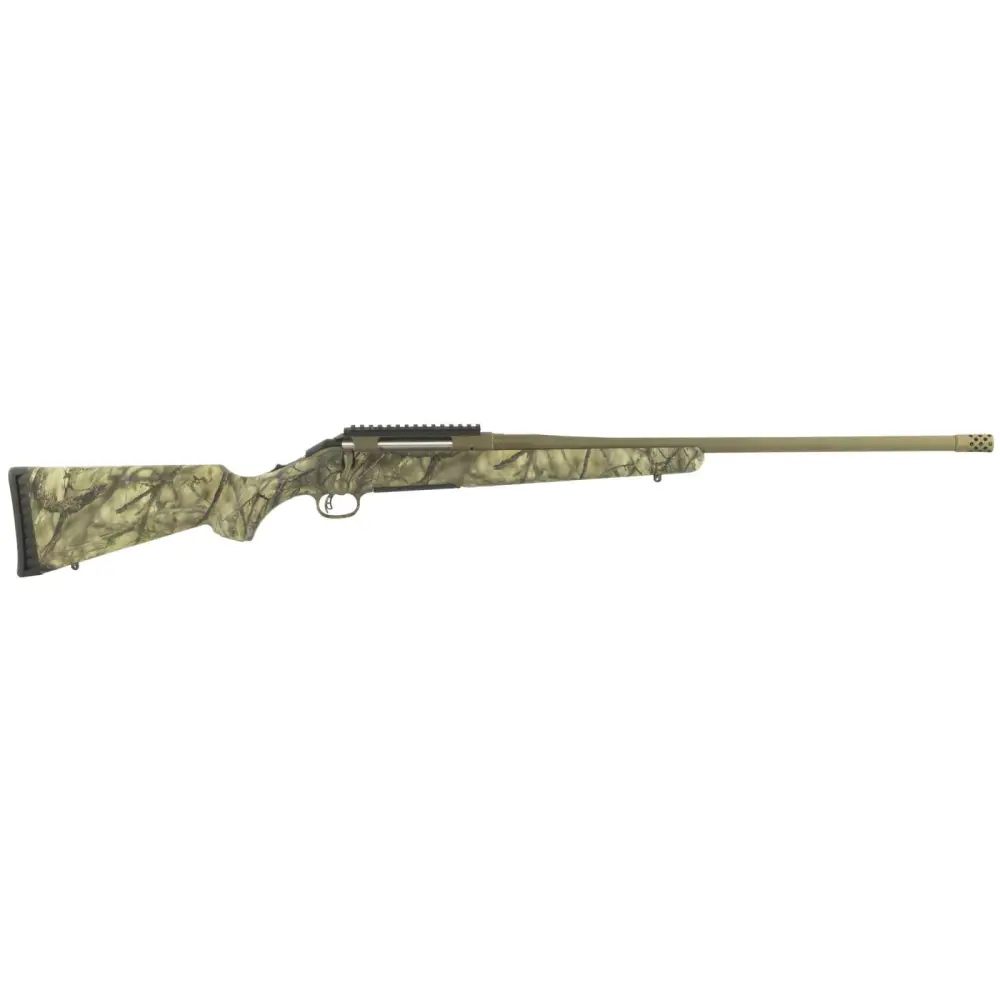 Ruger American Go Wild 30-06 Springfield Bolt-Action Rifle, 22" Threaded Barrel, Bronze Cerakote Finish, Go Wild Camo Stock, 4-Round