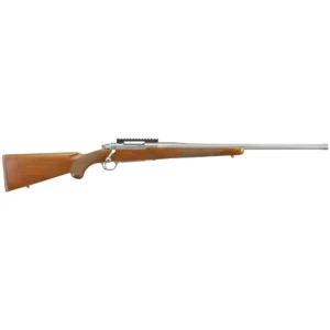 Ruger Hawkeye Hunter 7mm Rem Mag Bolt-Action Rifle, 24" Threaded Barrel, Satin Stainless Finish, American Walnut Stock, 3-Round