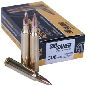 SIG Sauer Elite Ball .308 Win 150gr FMJ Ammo, 20 Rounds