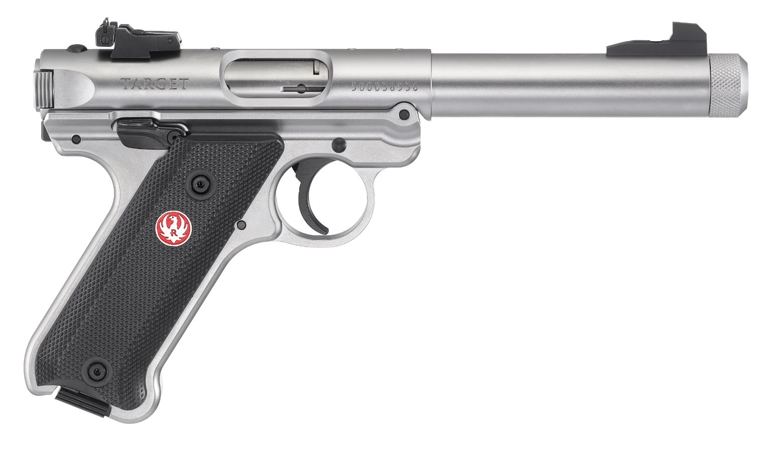 Ruger Mark IV Target .22 LR Pistol, Stainless, 5.5" Threaded Barrel, 10+1 - Image 2
