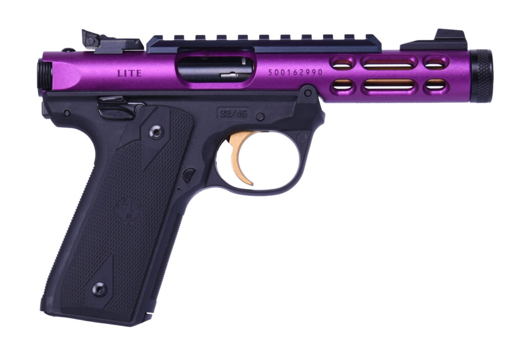 Ruger Mark IV 22/45 Lite .22 LR Pistol, Purple/Gold, 4.4" Threaded Barrel, 10+1 product image