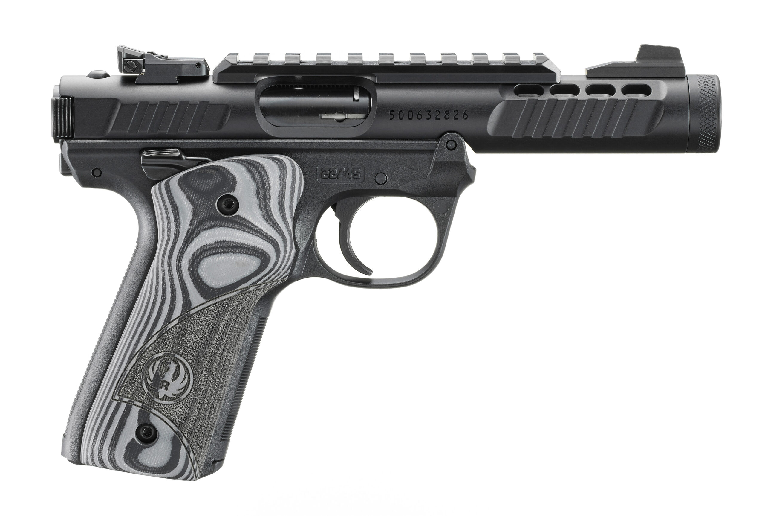 Ruger Mark IV 22/45 Lite .22 LR Pistol, Black Anodized w/Hogue Grip Plates, 4.4" Barrel, 10+1 - Image 2