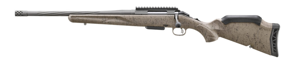 Ruger American Gen II Ranch 350 Legend Bolt-Action Rifle, 16.4" Barrel, Cobalt Cerakote Finish, Flat Dark Earth Synthetic Stock, Left-Hand
