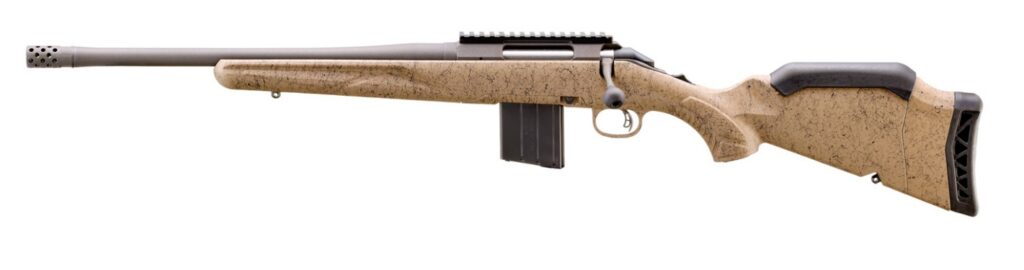 Ruger American Gen II Ranch 400 Legend Bolt-Action Rifle, 16.1" Barrel, Cobalt Cerakote Finish, Flat Dark Earth Synthetic Stock, Left-Hand