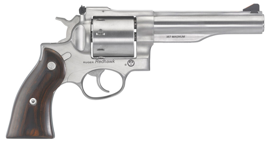 Ruger Redhawk .357 Magnum/.38 Special Revolver, 5.5" Barrel, 8-Round, Hardwood Grip, Satin Stainless