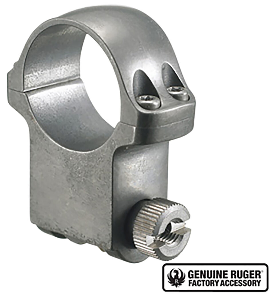 Ruger 90296 6KTG Extra High 1" Scope Ring, Target Grey Stainless product image