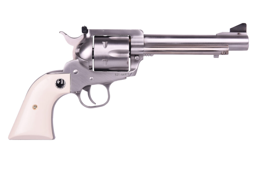 Ruger Blackhawk Flattop .45 Colt / .45 ACP Revolver, 5.5" Barrel, Stainless, Ivory-style Grip product image