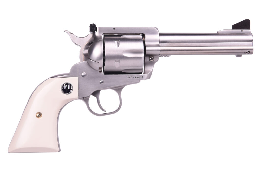 Ruger Blackhawk Flattop .45 Colt / .45 ACP Revolver, 4.62" Barrel, Stainless, Ivory-style Grip product image
