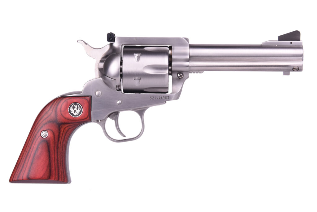 Ruger Blackhawk Flattop .357 Magnum / 9mm Revolver, 4.62" Barrel, Stainless, Wood Grip product image