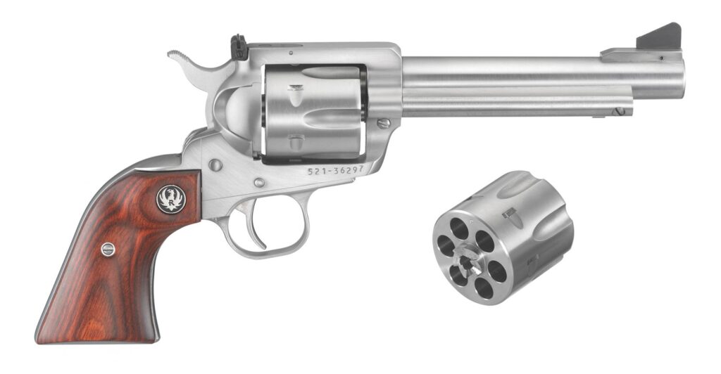 Ruger Blackhawk Flattop .357 Magnum / 9mm Revolver, 5.5" Barrel, Stainless, Wood Grip product image