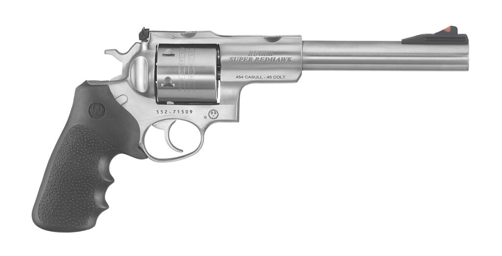 Ruger Super Redhawk .454 Casull Revolver, 7.5" Barrel, 6-Round, Hogue Tamer Grip, Stainless