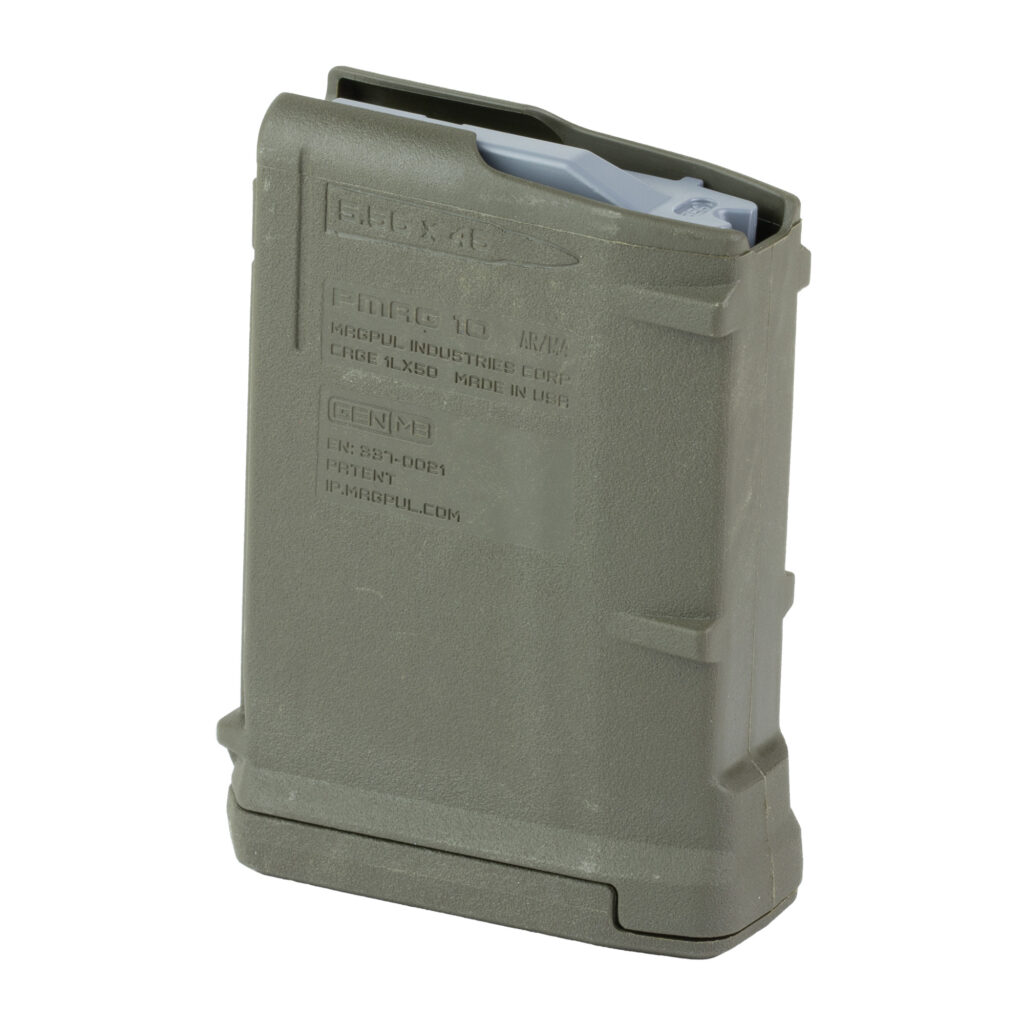 Magpul PMAG Gen M3 Magazine, 10-Round, Olive Drab Green, .223 Rem/5.56 NATO