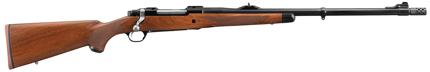 Ruger M77 Hawkeye African .375 Ruger Blued Rifle with Muzzle Brake System - Image 6