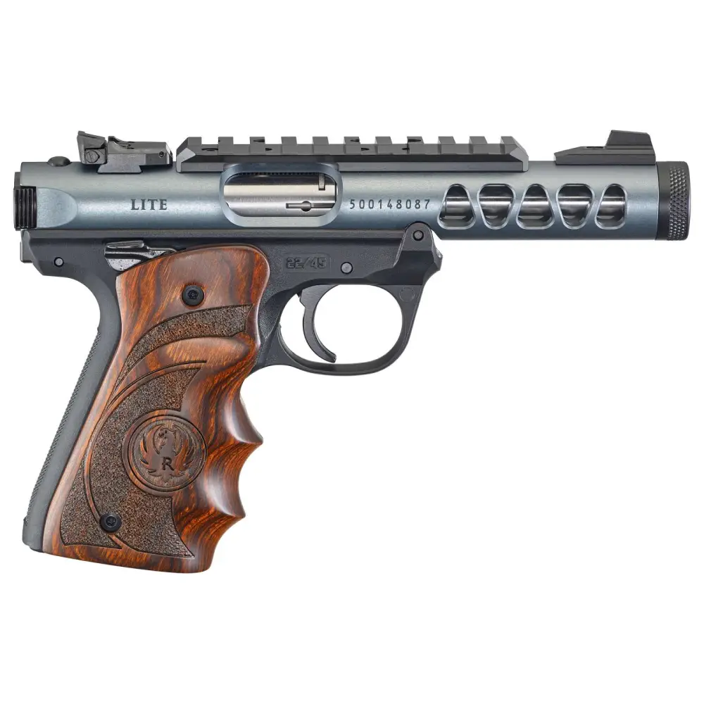 Ruger Mark IV 22/45 Lite .22 LR Pistol, Diamond Gray Anodized w/Target Wood Grip, 4.4" Barrel, 10+1 product image