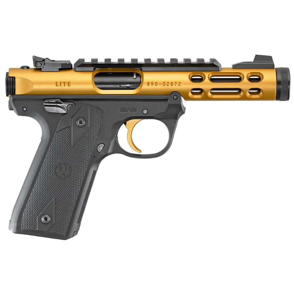Ruger Mark IV 22/45 Lite .22 LR Pistol, Gold Anodized, 4.4" Barrel, 10+1 product image