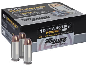 SIG Sauer V-Crown 10mm Auto 180gr JHP Ammo, 20 Rounds