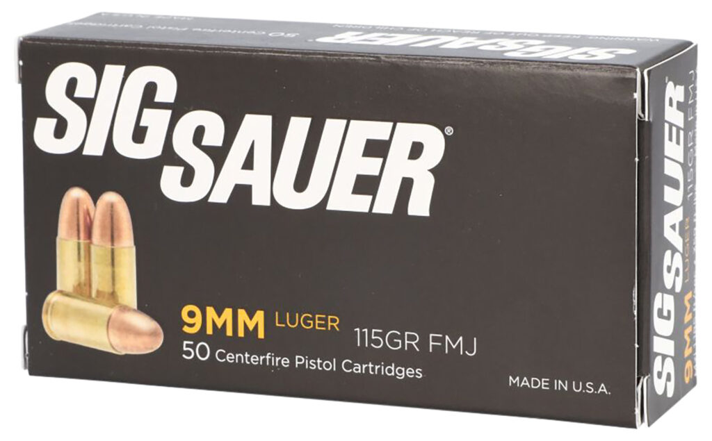 SIG Sauer Elite Ball 9mm Luger 115gr FMJ Ammo, 50 Rounds