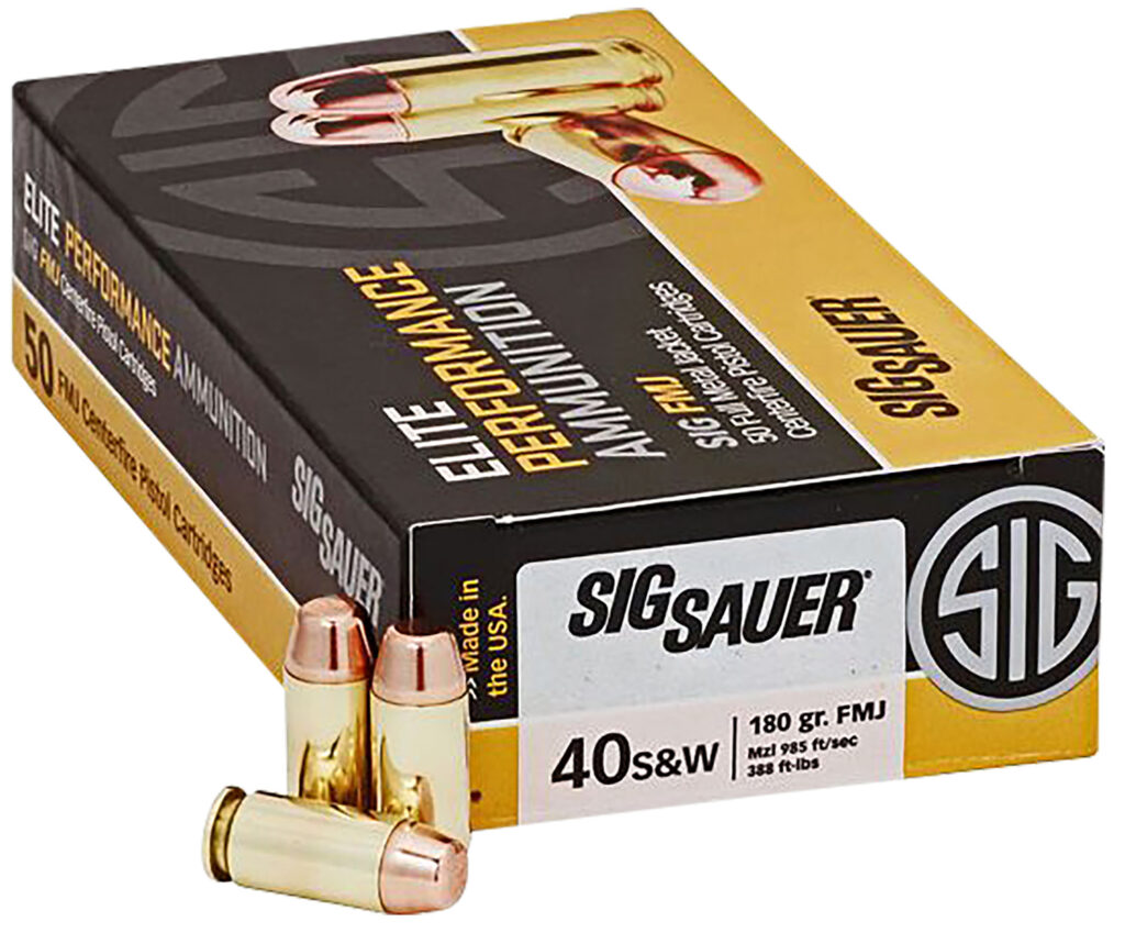 SIG Sauer Elite Ball .40 S&W 180gr FMJ Ammo, 50 Rounds