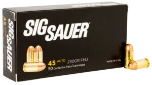SIG Sauer Elite Ball .45 Auto 230gr FMJ Ammo, 50 Rounds