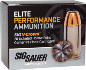 SIG Sauer V-Crown .45 Auto 200gr JHP Ammo, 20 Rounds