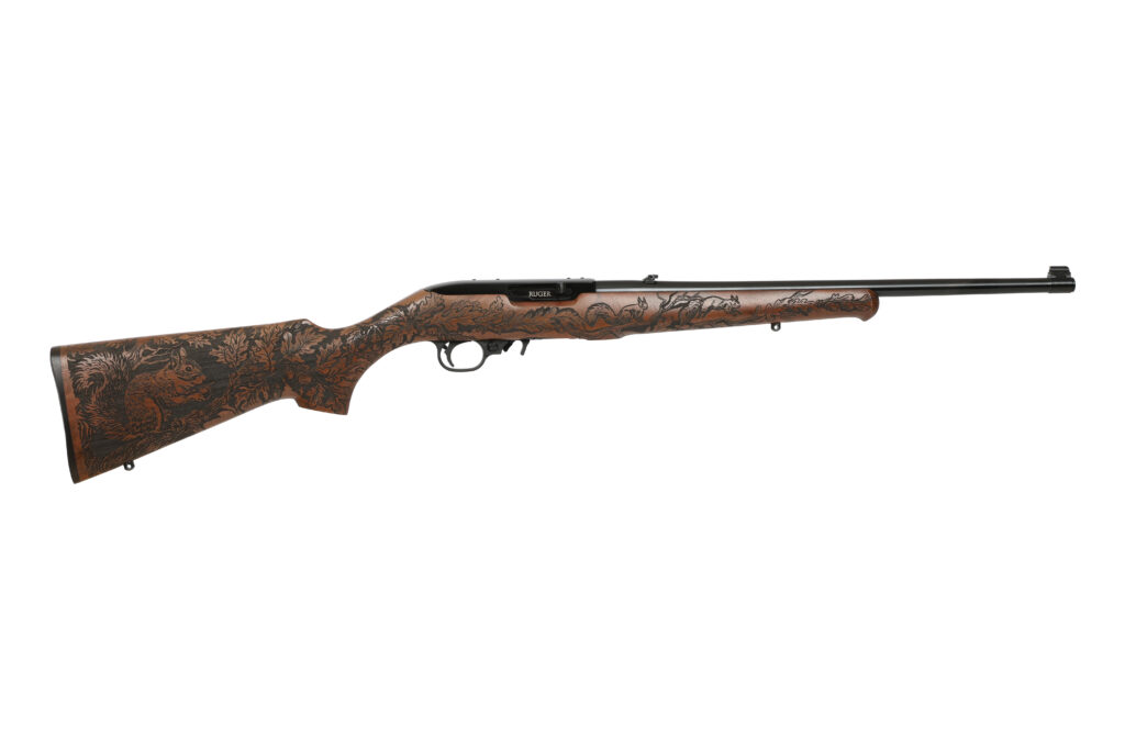 Ruger 10/22 Squirrel .22 LR 18.5" Blued/Wood Engraved Rifle