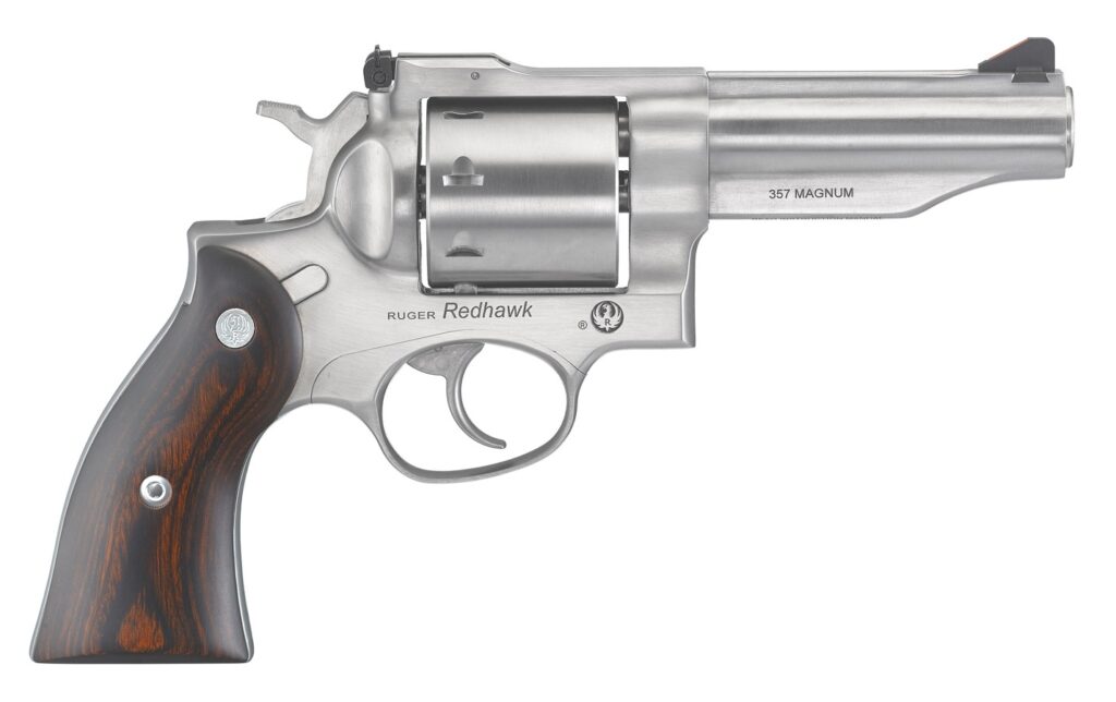Ruger Redhawk .357 Magnum/.38 Special Revolver, 4.2" Barrel, 8-Round, Hardwood Grip, Case Included, Stainless