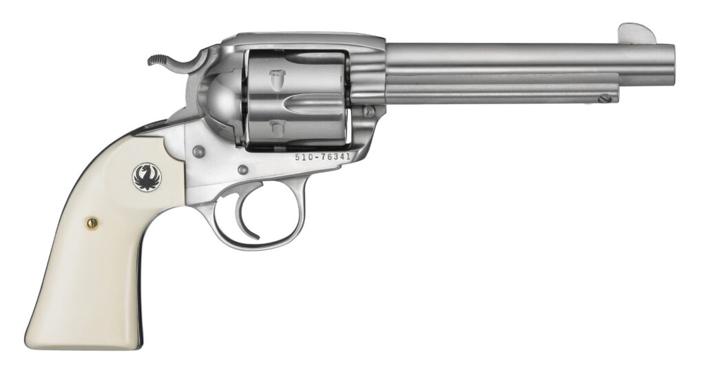 Ruger Bisley Vaquero .45 Colt Revolver, 5.5" Barrel, 6-Round, Simulated Ivory Grip, Stainless