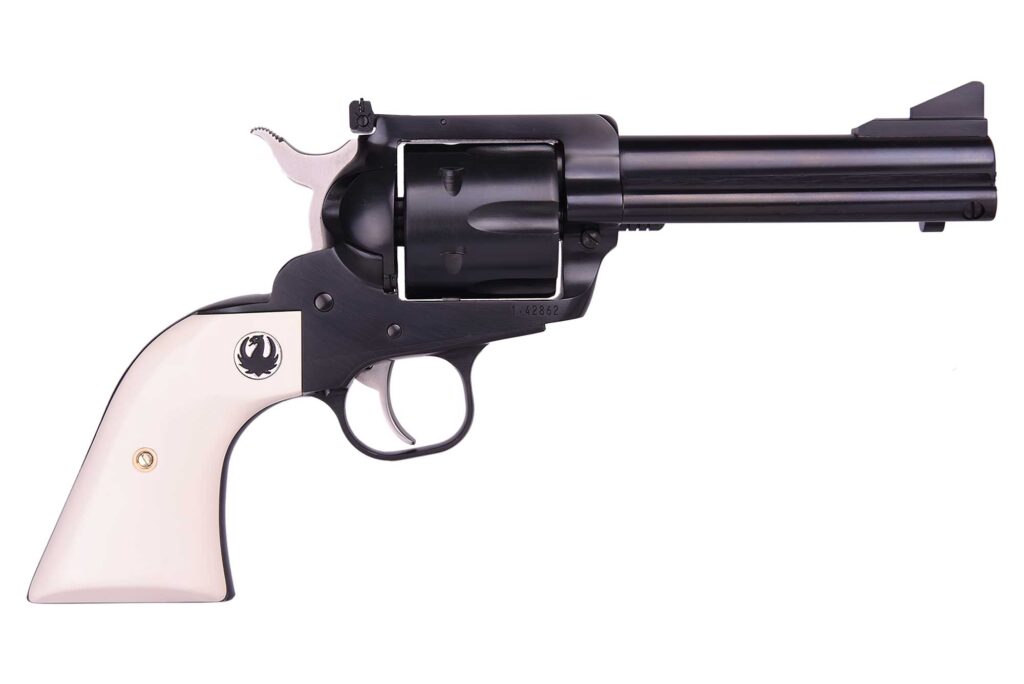 Ruger Blackhawk Flattop .45 Colt / .45 ACP Revolver, 4.62" Barrel, Blued, Ivory-style Grip product image