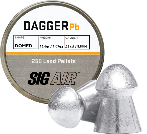 SIG Sauer Dagger .22 Caliber 16.60gr Lead Airgun Pellets, 250 Count
