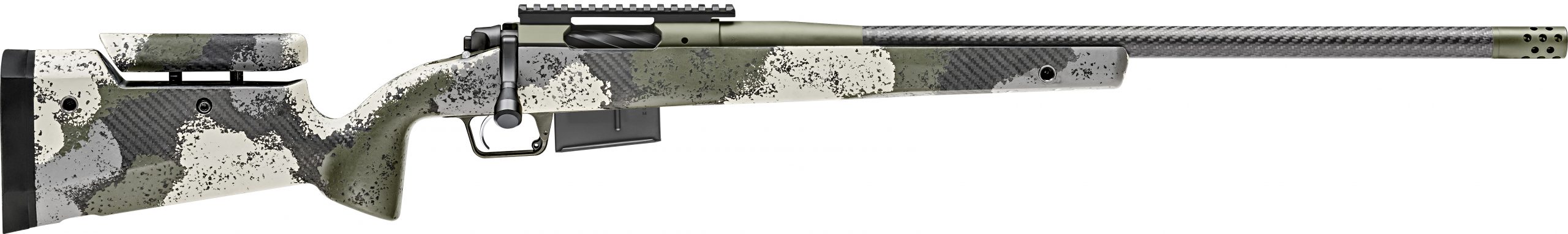 Springfield Armory Model 2020 Waypoint 6.5 PRC 24-Inch Carbon Fiber Rifle Adjustable Stock Evergreen Camo - Image 2