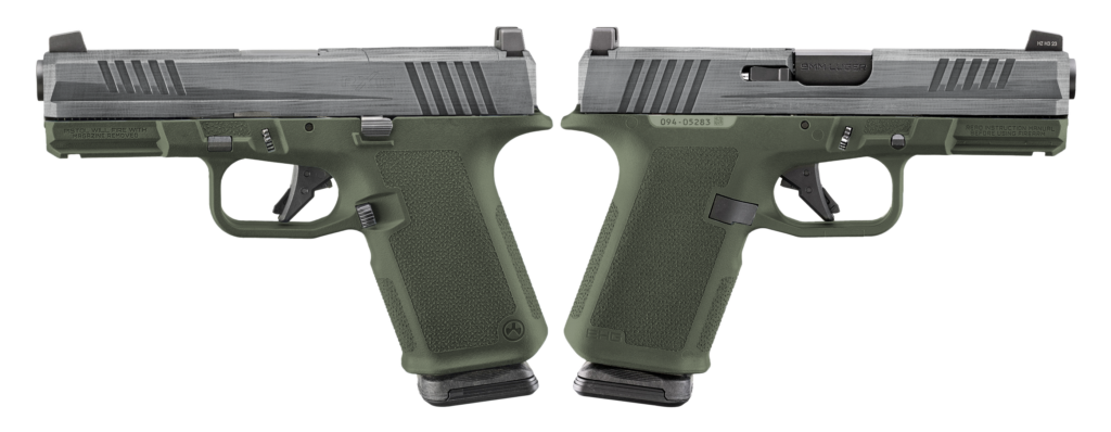 Ruger RXM 9mm Pistol, Crushed Silver Battle Worn/Green, 4" Barrel, 15+1 product image