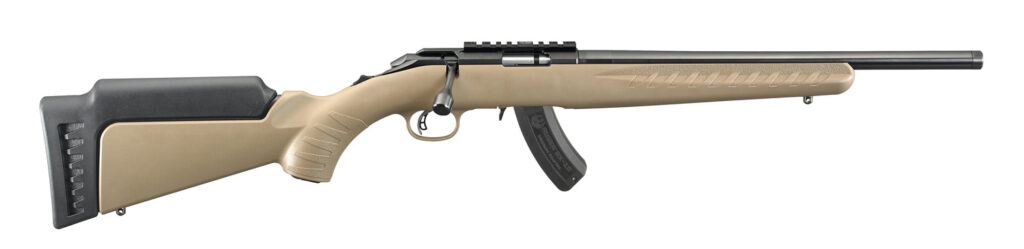 Ruger American Rimfire .17 HMR Rifle, 16" Threaded Barrel, Flat Dark Earth Synthetic Stock, 9-Round