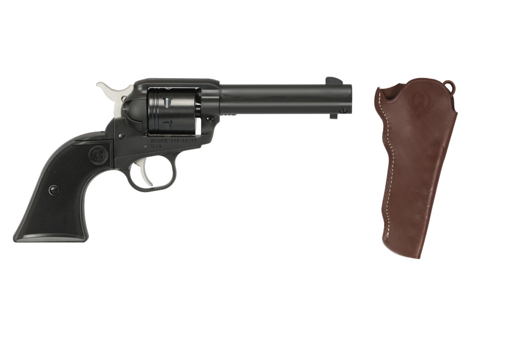 Ruger Wrangler .22 LR Revolver, 4.62" Barrel, Black Cerakote, w/Brown Holster product image
