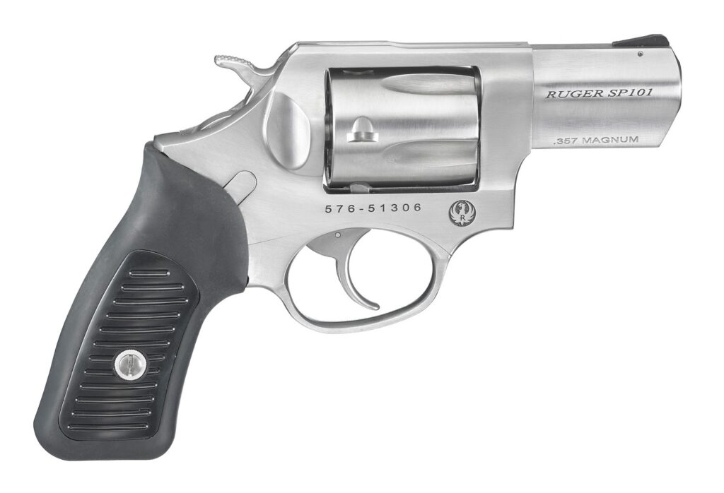 Ruger SP101 .357 Magnum/.38 Special Revolver, 2.25" Barrel, 5-Round, Fixed Sights, Cushioned Rubber Grip, Stainless