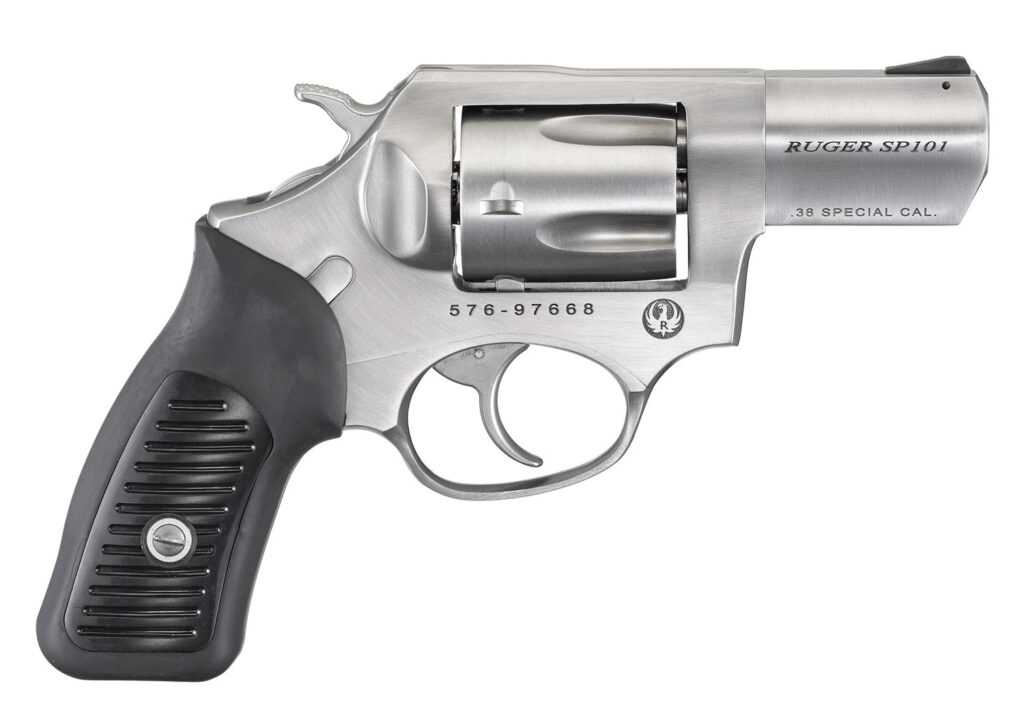 Ruger SP101 .38 Special +P Revolver, 2.25" Barrel, 5-Round, Fixed Sights, Cushioned Rubber Grip, Stainless