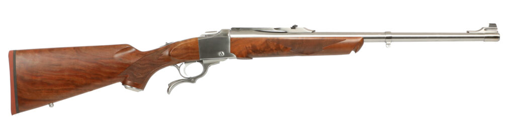 Ruger No. 1 1S Medium Sporter .35 Whelen 22-Inch, High-Grade Walnut Stock, Stainless Finish