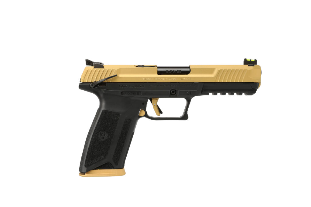 Ruger-5.7 5.7x28mm Pistol, 4.9" Barrel, 20+1, Gold Cerakote Slide