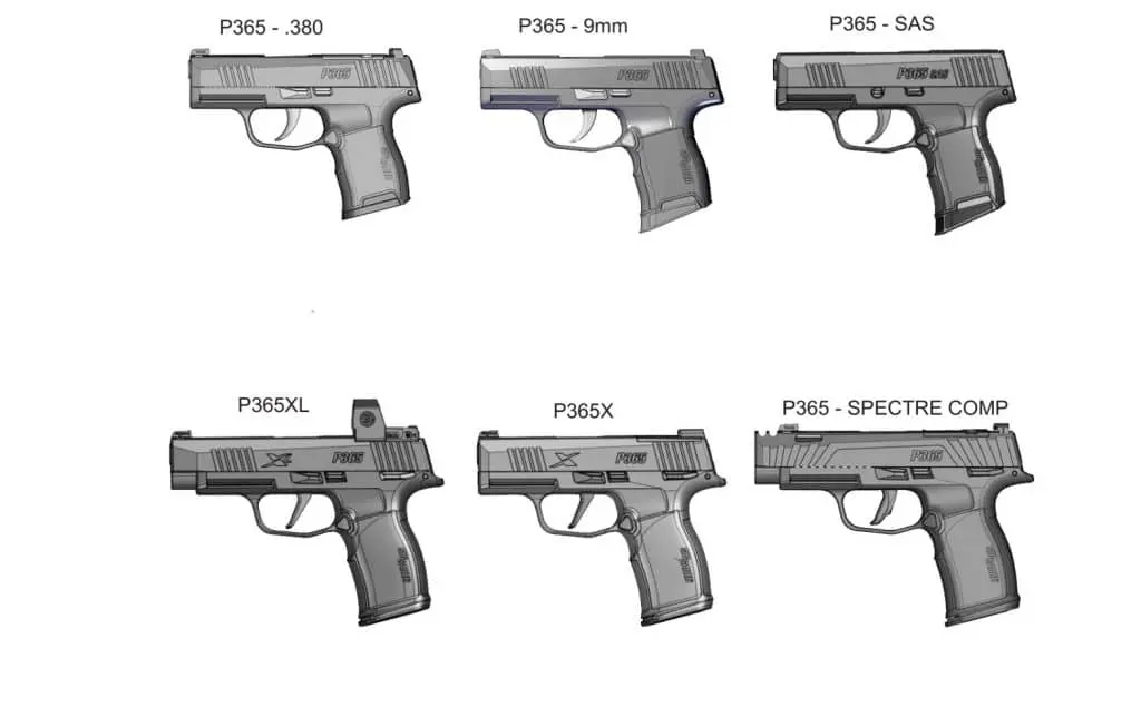 sig sauer p365 models