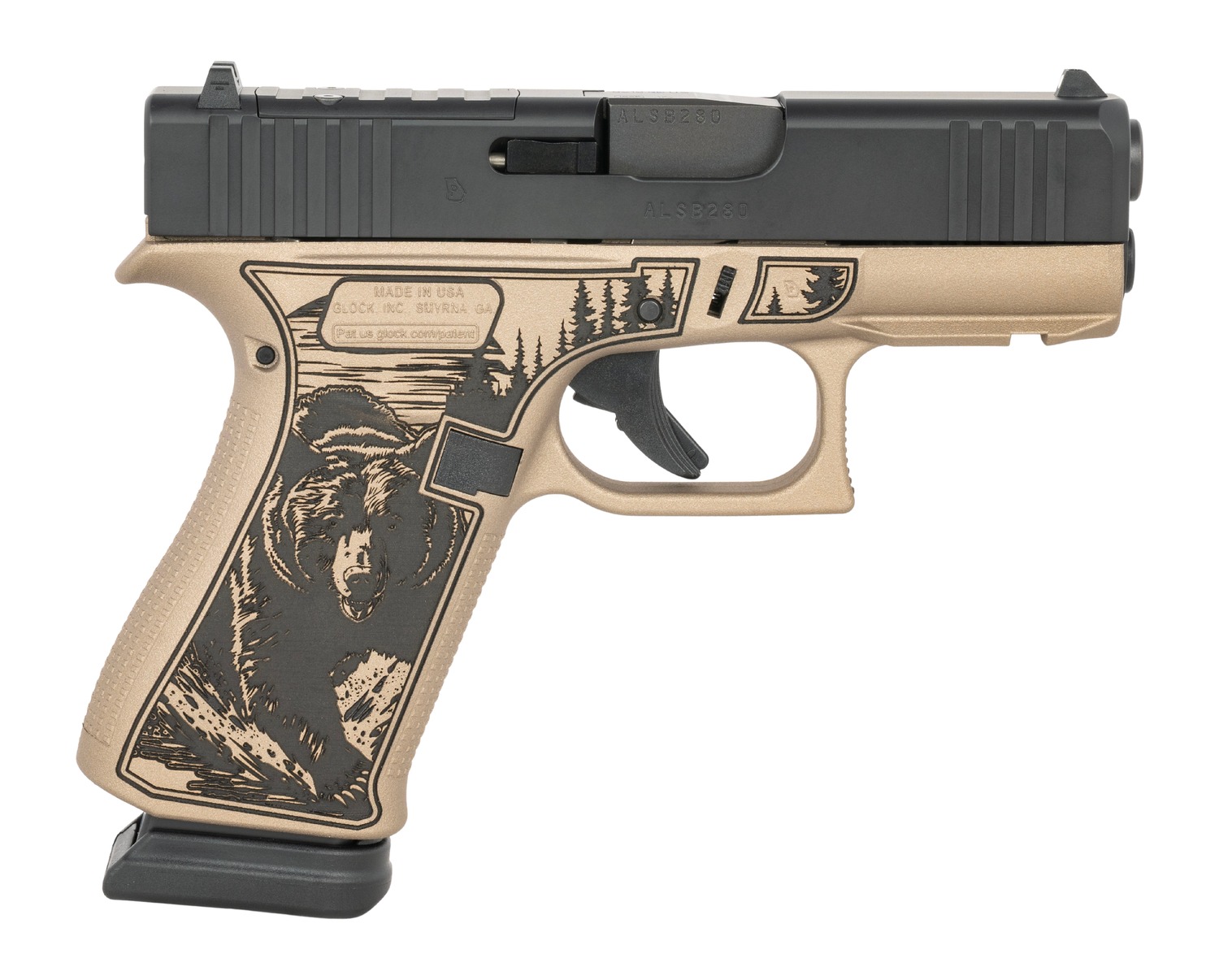 Glock 43X 9mm 3.41" 15-Round Shark Coast Custom Cerakote ORKODK Pistol