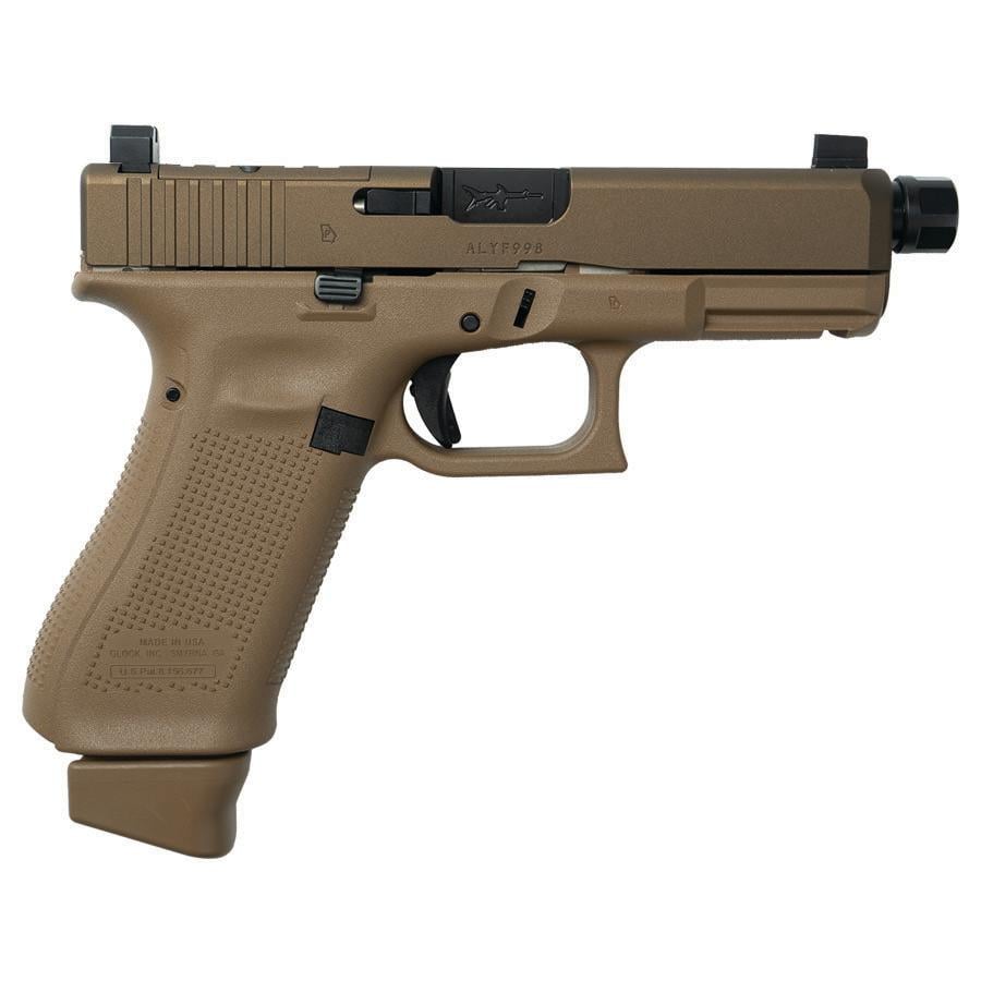Glock 19X V-Series 9mm 4.6" Threaded Barrel 17-Round HUSH Slide Lock Suppressor Sights FDE USA Pistol