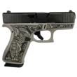 Glock 43X 9mm 3.41" 10-Round Gray Steel Elephant Engraved Pistol