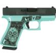 Glock 43X 9mm 3.41" 10-Round Sugar Skull Glitter Robin's Egg Blue Pistol