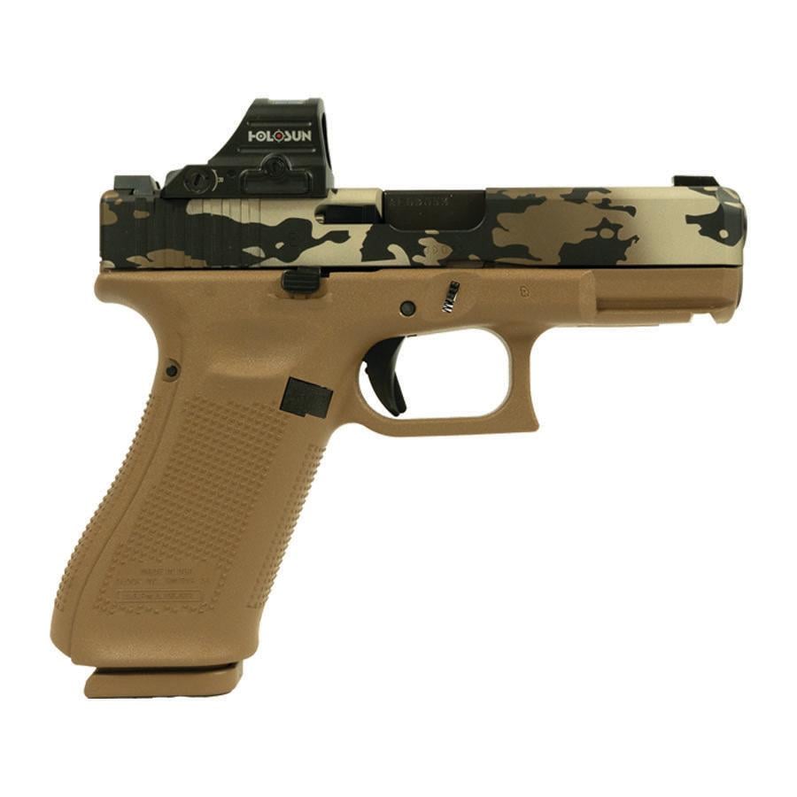 Glock 19X V-Series 9mm 4.02" Quad-Ported Barrel 17-Round Camo Pistol w/Holosun 407C X2