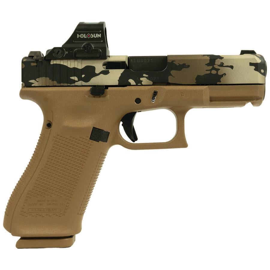 Glock 19X V-Series 9mm 4.02" Ported Barrel 17-Round Camo Pistol w/Holosun 407C X2