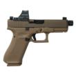 Glock 19X V-Series 9mm 4.6" Threaded Barrel 17-Round HUSH Slide Lock FDE USA Pistol w/Holosun 407C X2