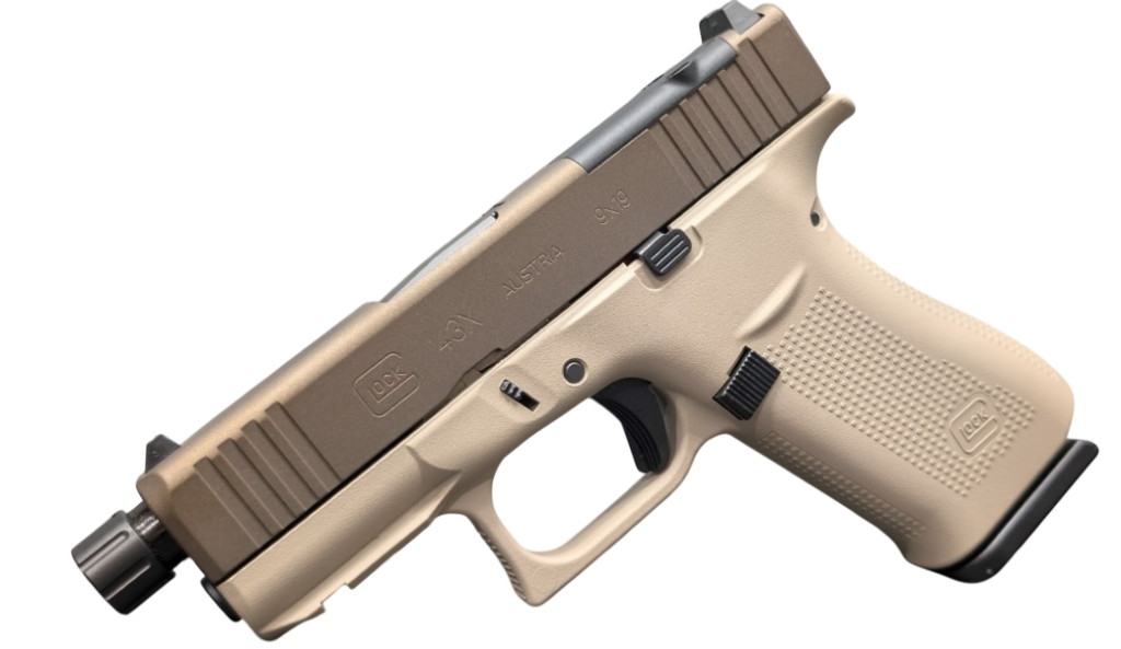 Glock 43X MOS 9mm 3.39" Threaded Barrel 10-Round 2 Tone Tan/Bronze Pistol