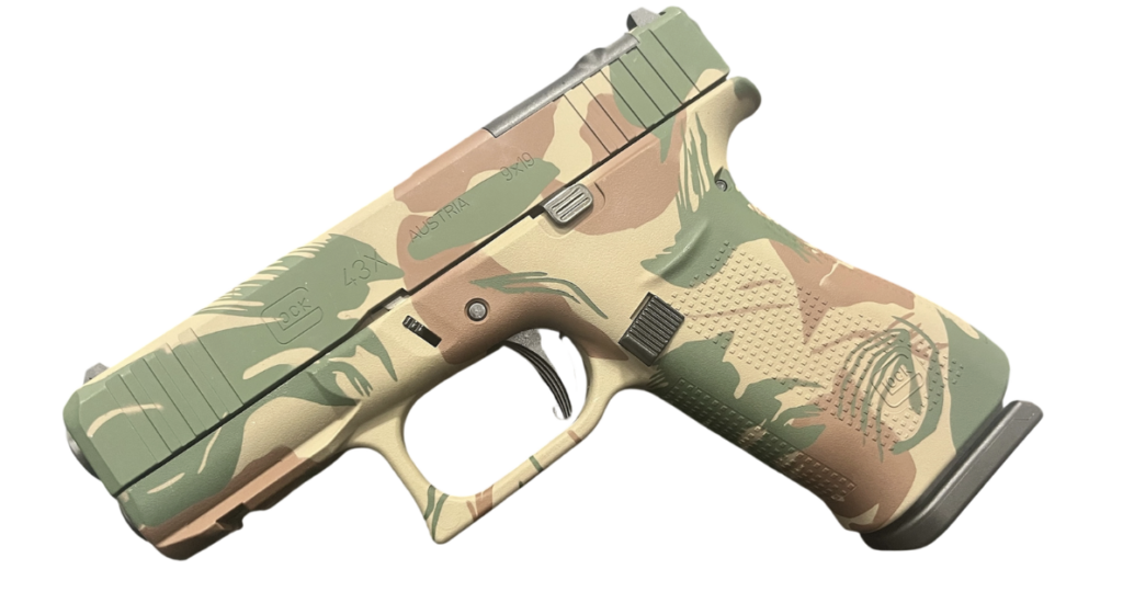 Glock 43X MOS 9mm 3.39" 10-Round Rhodesian Brush Stroke Pistol